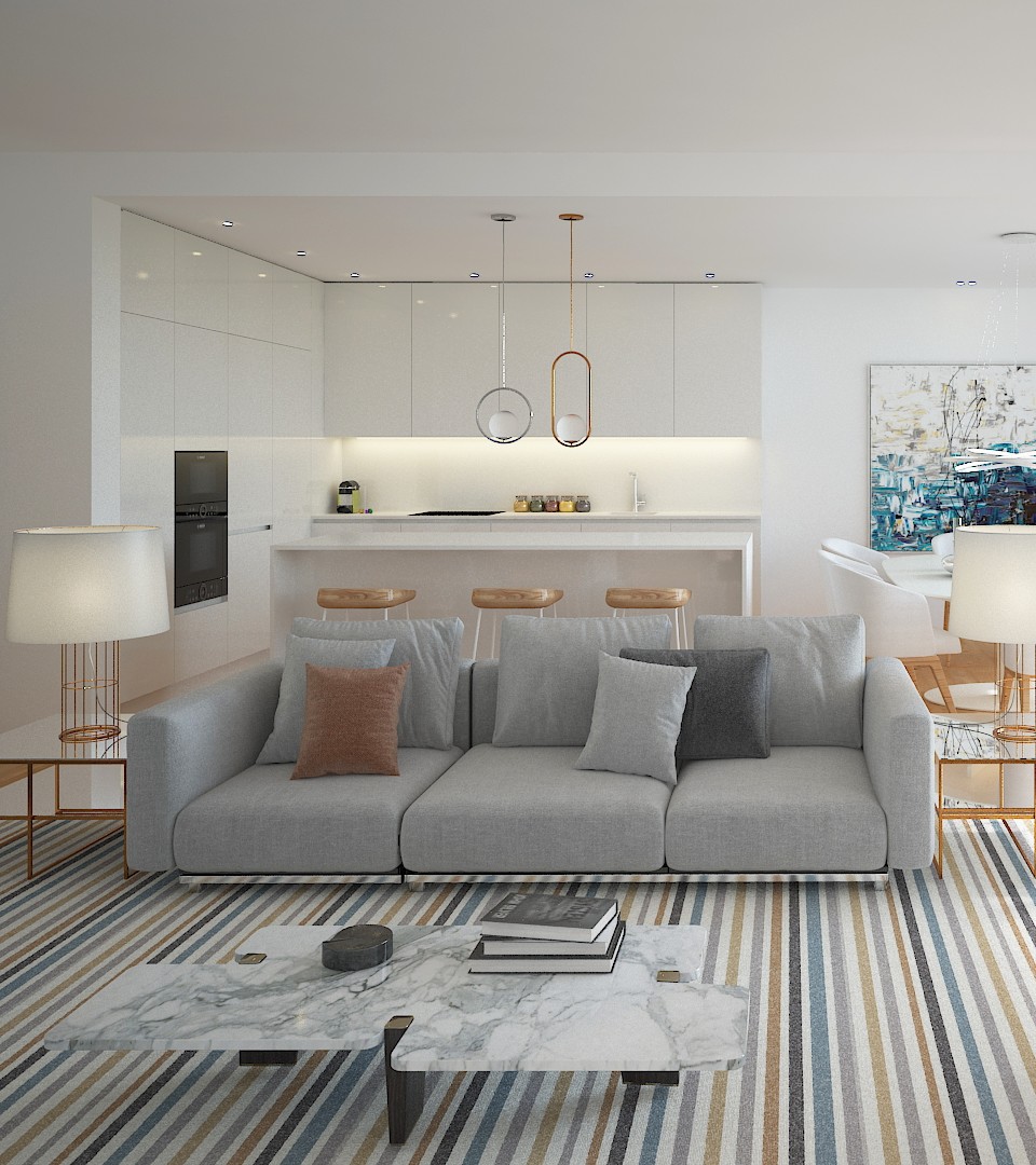 vista 3D interior tipo